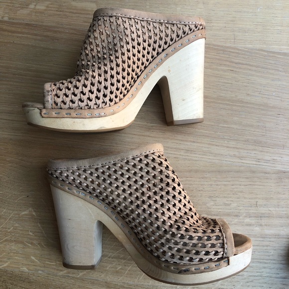 Dolce Vita Brooks Mules Leather 4.5” Heels Ivory 6.5 - Picture 3 of 8